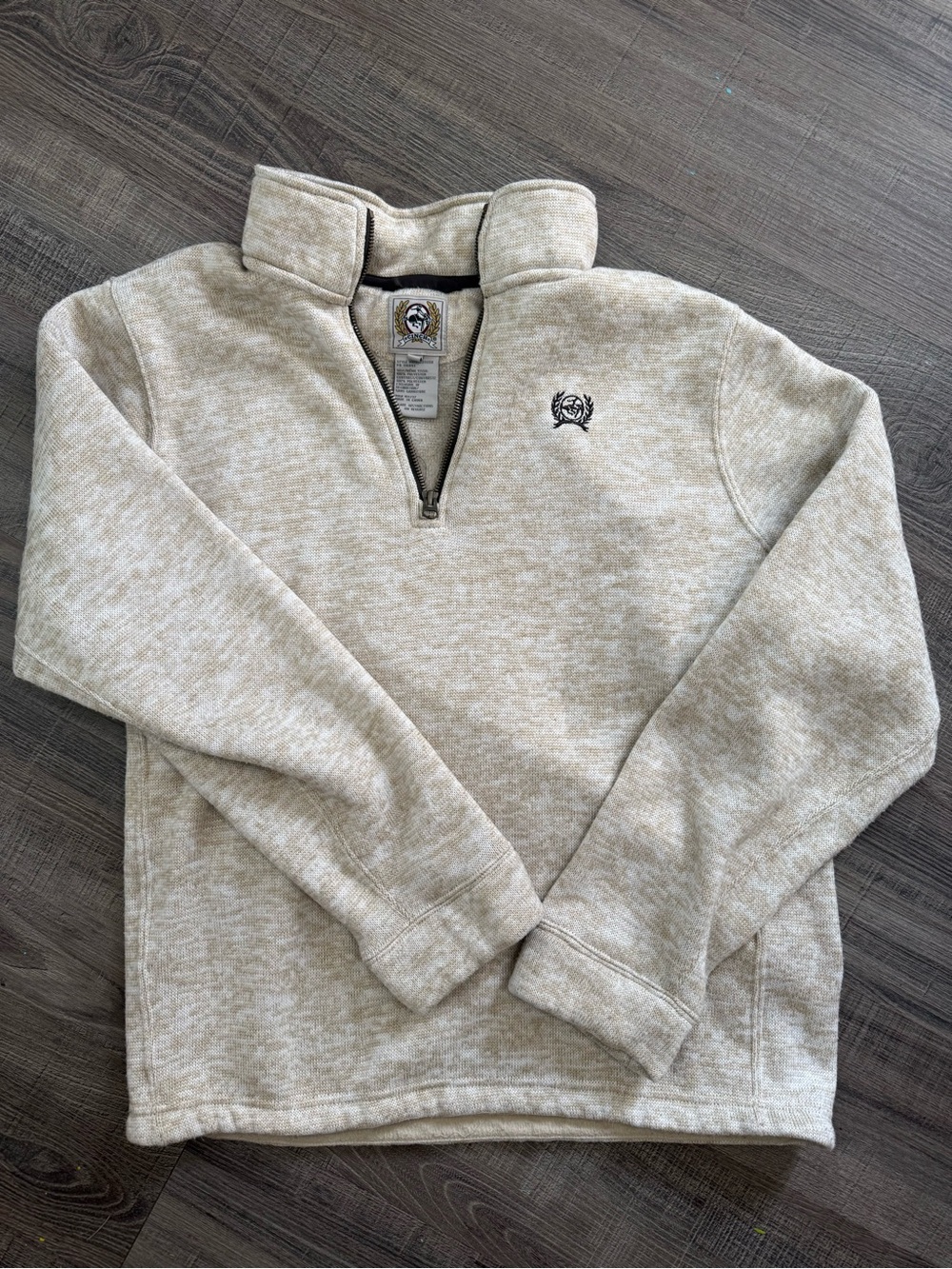 Cinch Men's Heathered Cream Quarter-Zip Pullover